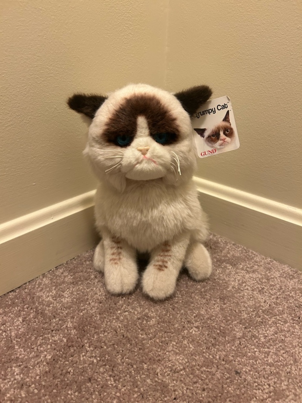 GUND Grumpy Cat Plush - Cream, Brown and Blue